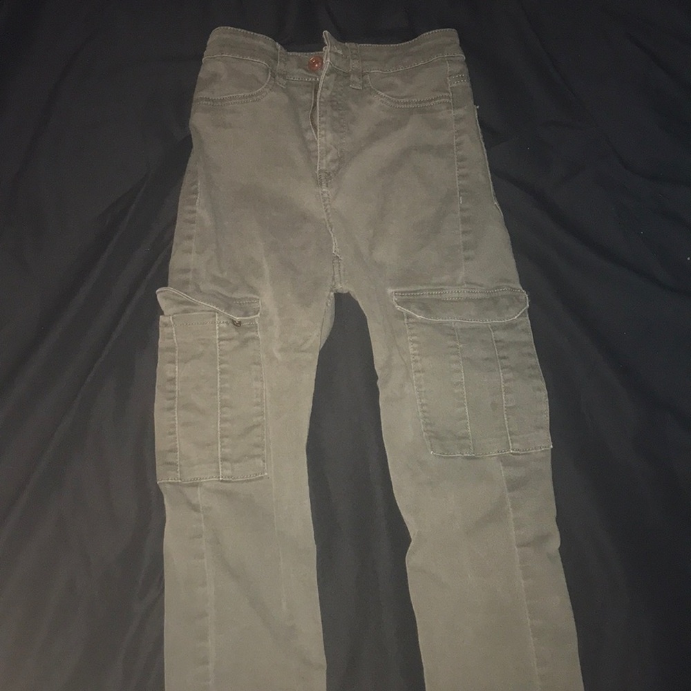 h&m olive green jeans